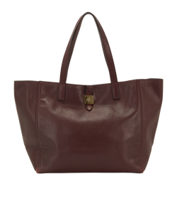 Tessie Tote, Leather, Burgundy, 10353608, DB, 2*